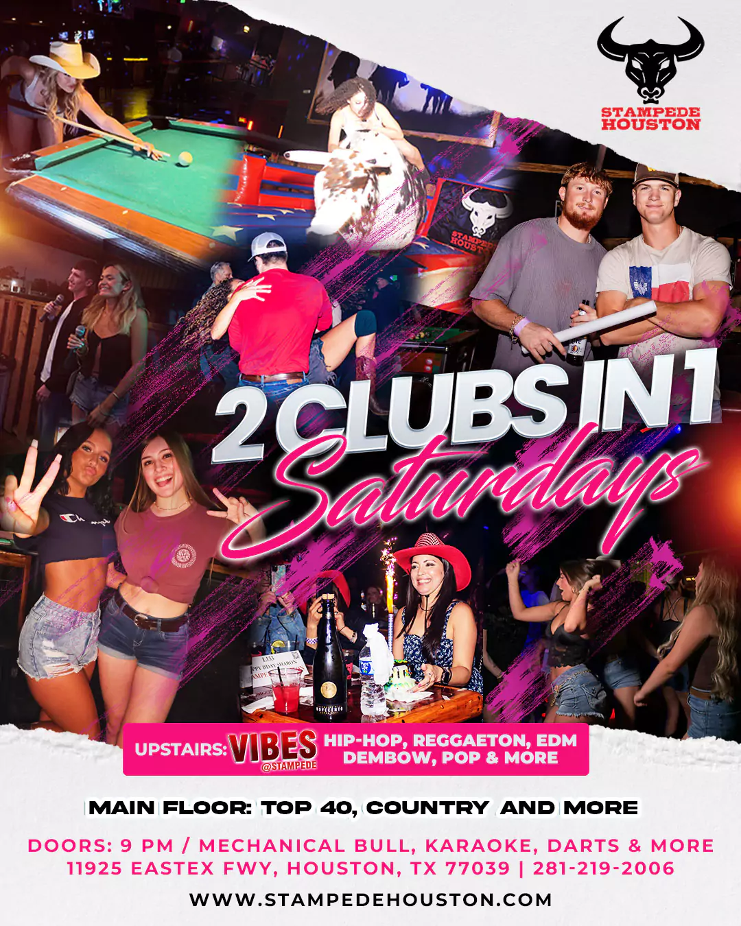 Stampede Houston nightclub – 2 clubs in 1 Saturdays with country, Top 40, hip-hop, reggaeton & EDM in Houston